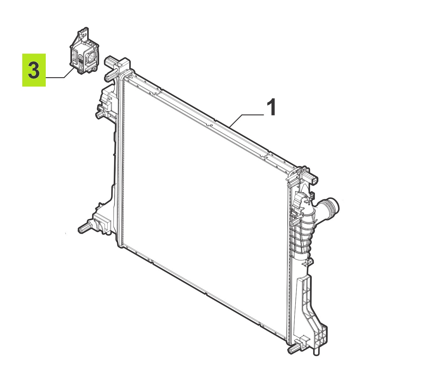 SOPORTE RADIADOR SUP. IZQ. -ORIGINAL-