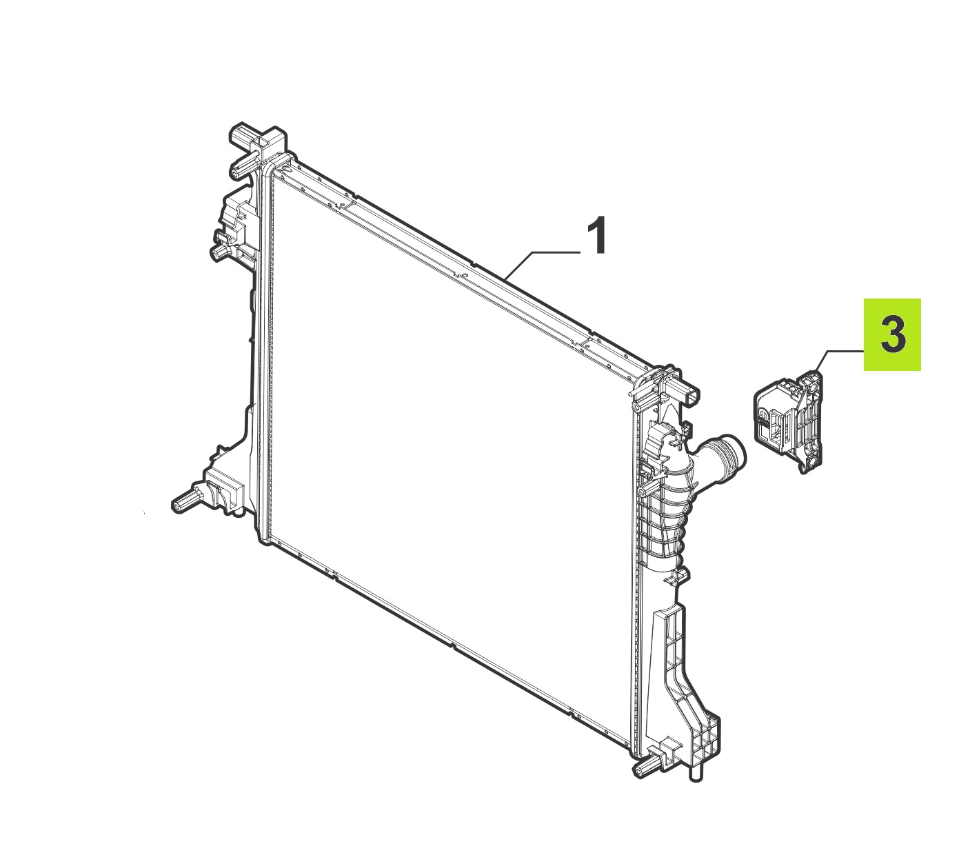 SOPORTE RADIADOR SUP. DER. -ORIGINAL-