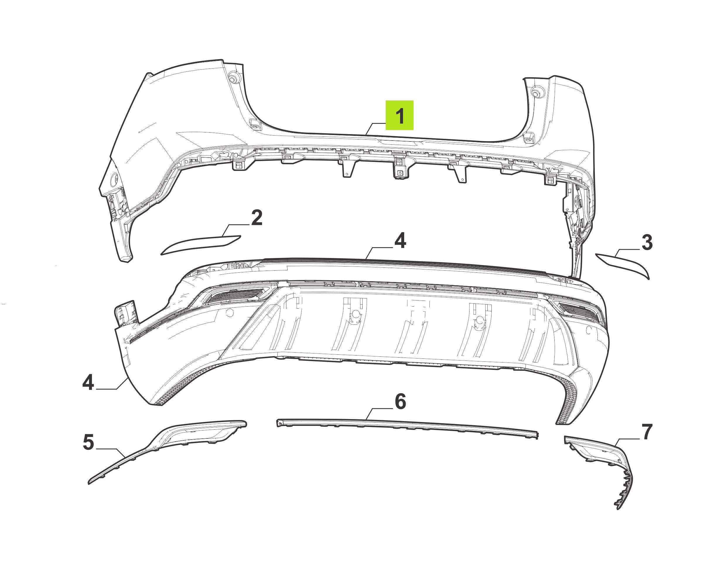 PARAGOLPE TRAS. SUP. PRIMER -ORIGINAL-