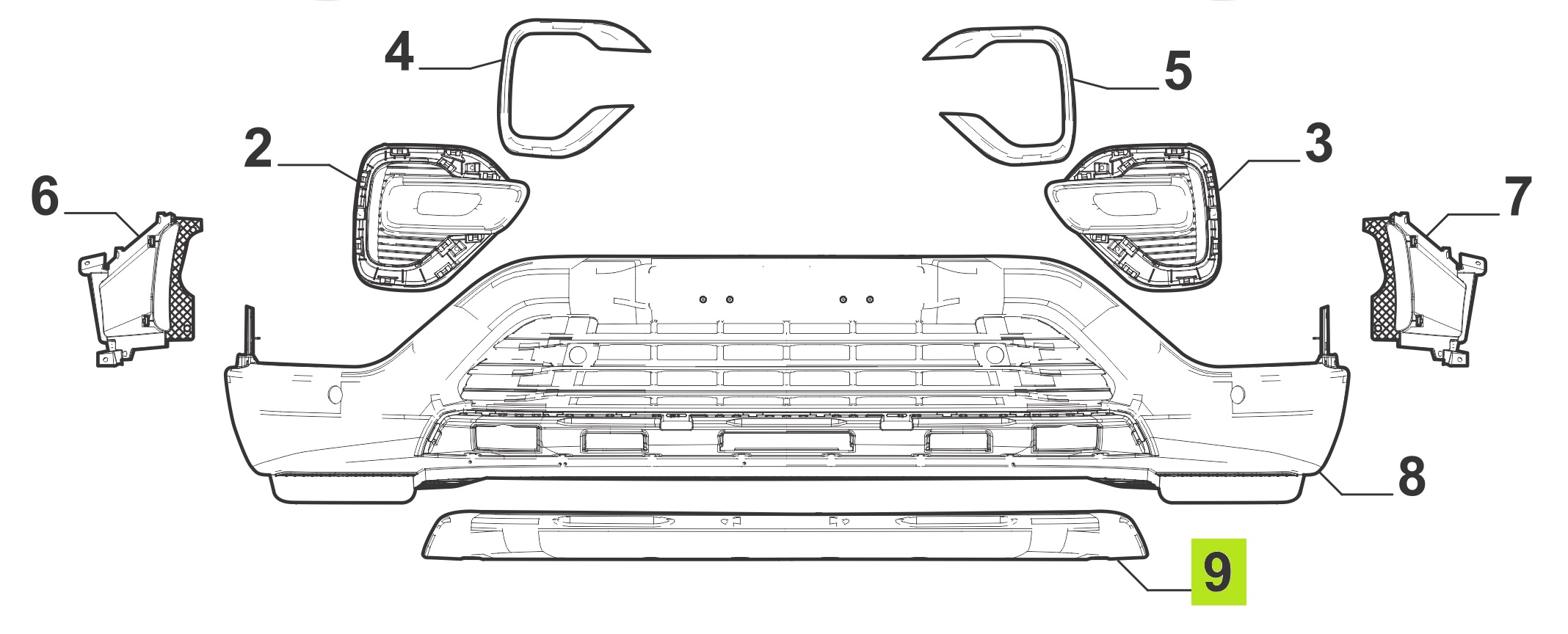 SPOILER PARAGOLPE DELT. GRIS -ORIGINAL-