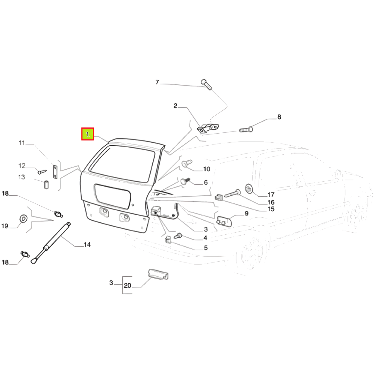 PORTON TRASERO -ORIGINAL-
