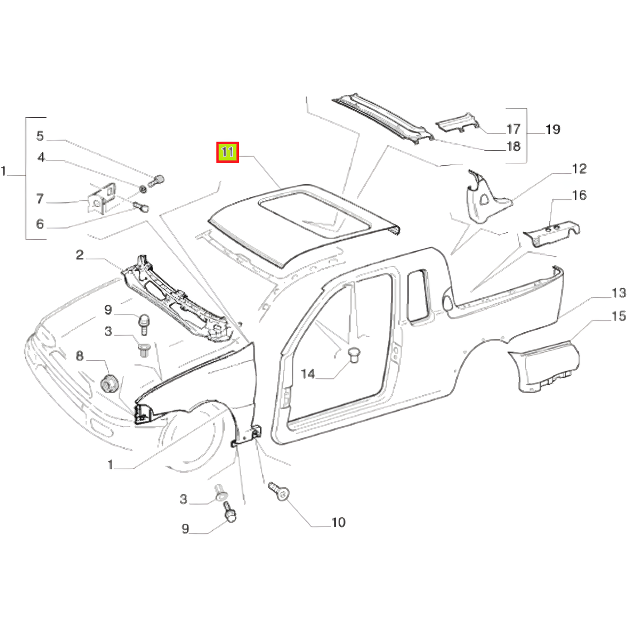 TECHO CABINA EXTENDIDA -ORIGINAL-