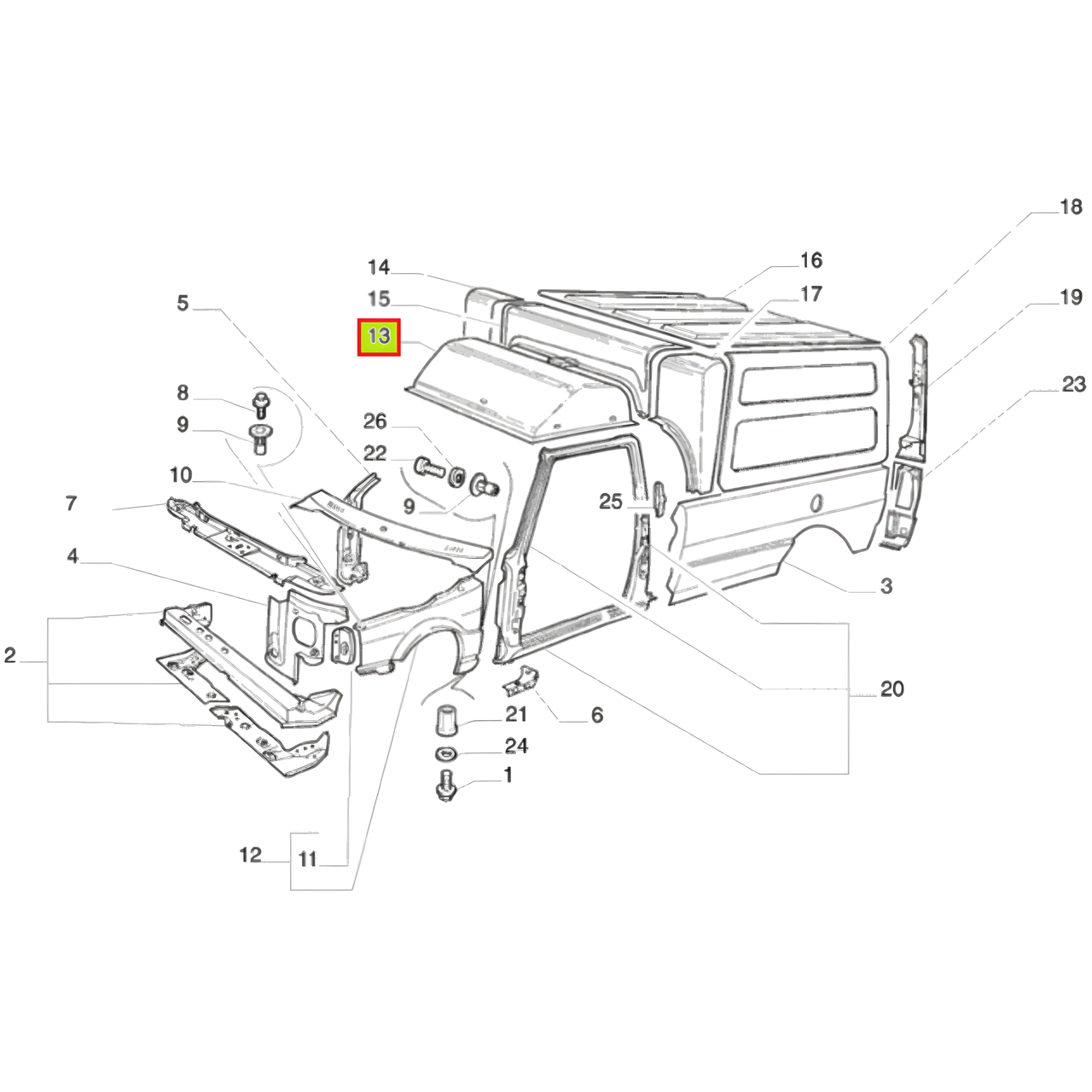 TECHO CABINA FURGON (CAMELLO) 2002-13 -ORIGINAL-