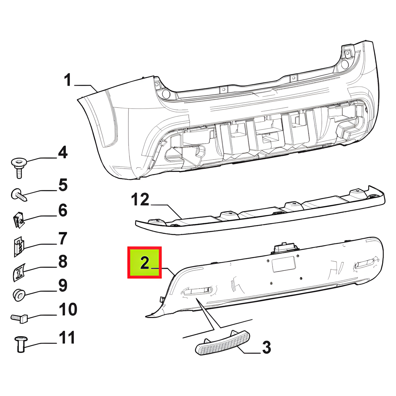 EMBELLECEDOR PARAGOLPE TRAS. C/SENSOR -ORIGINAL-
