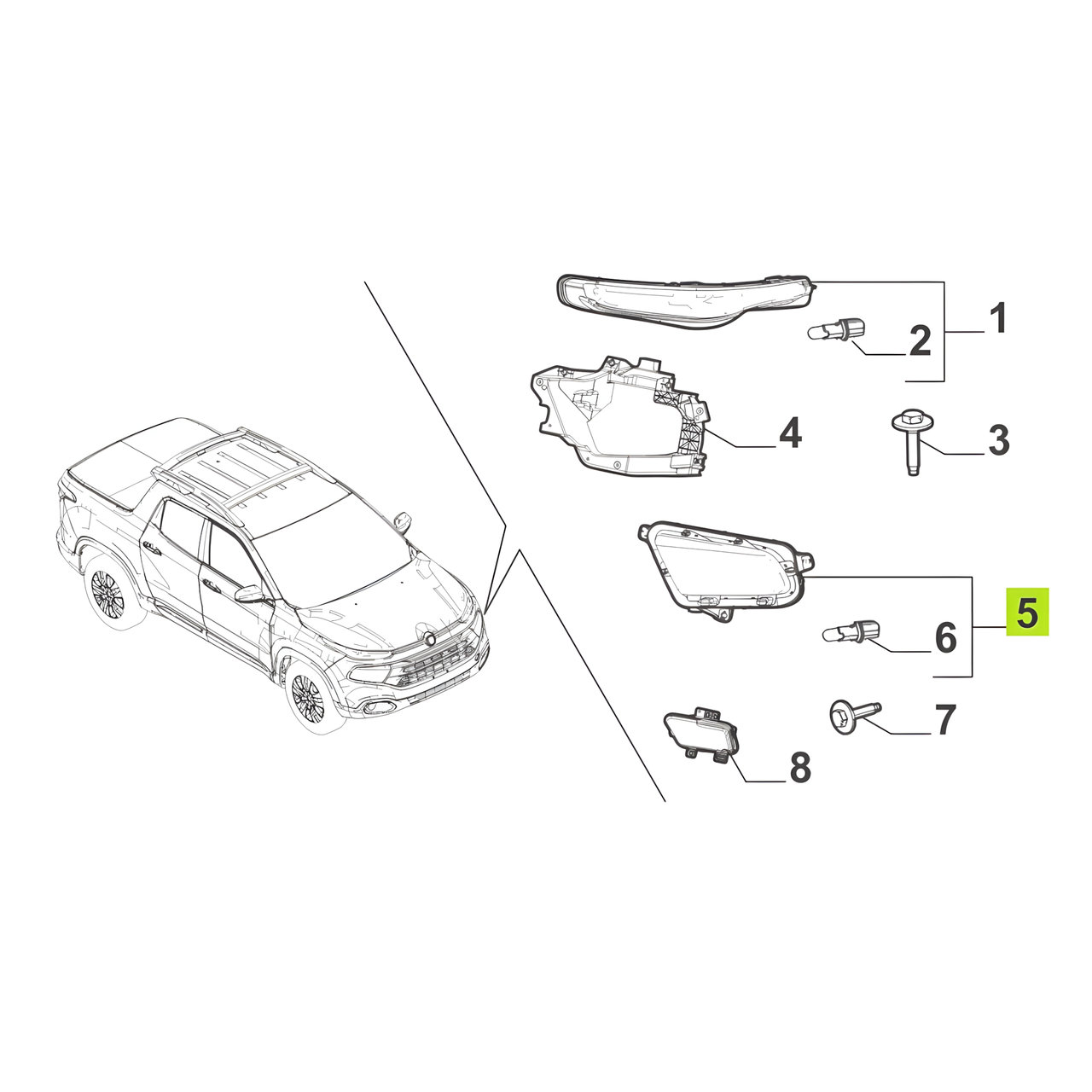 SEMIOPTICA DER. PARAGOLPE DELT. LED -ORIGINAL-