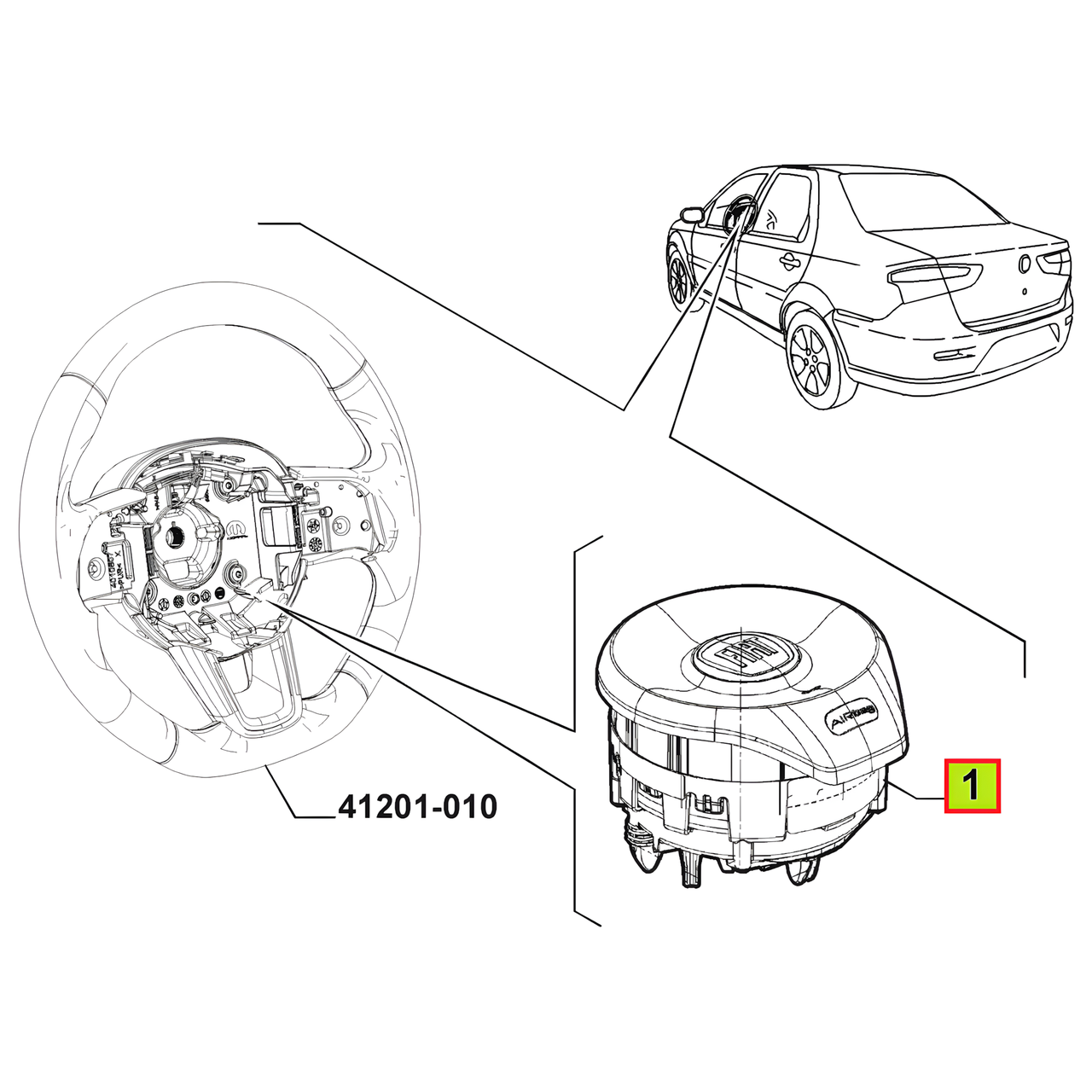 AIRBAG CONDUCTOR (TAKATA) -ORIGINAL-