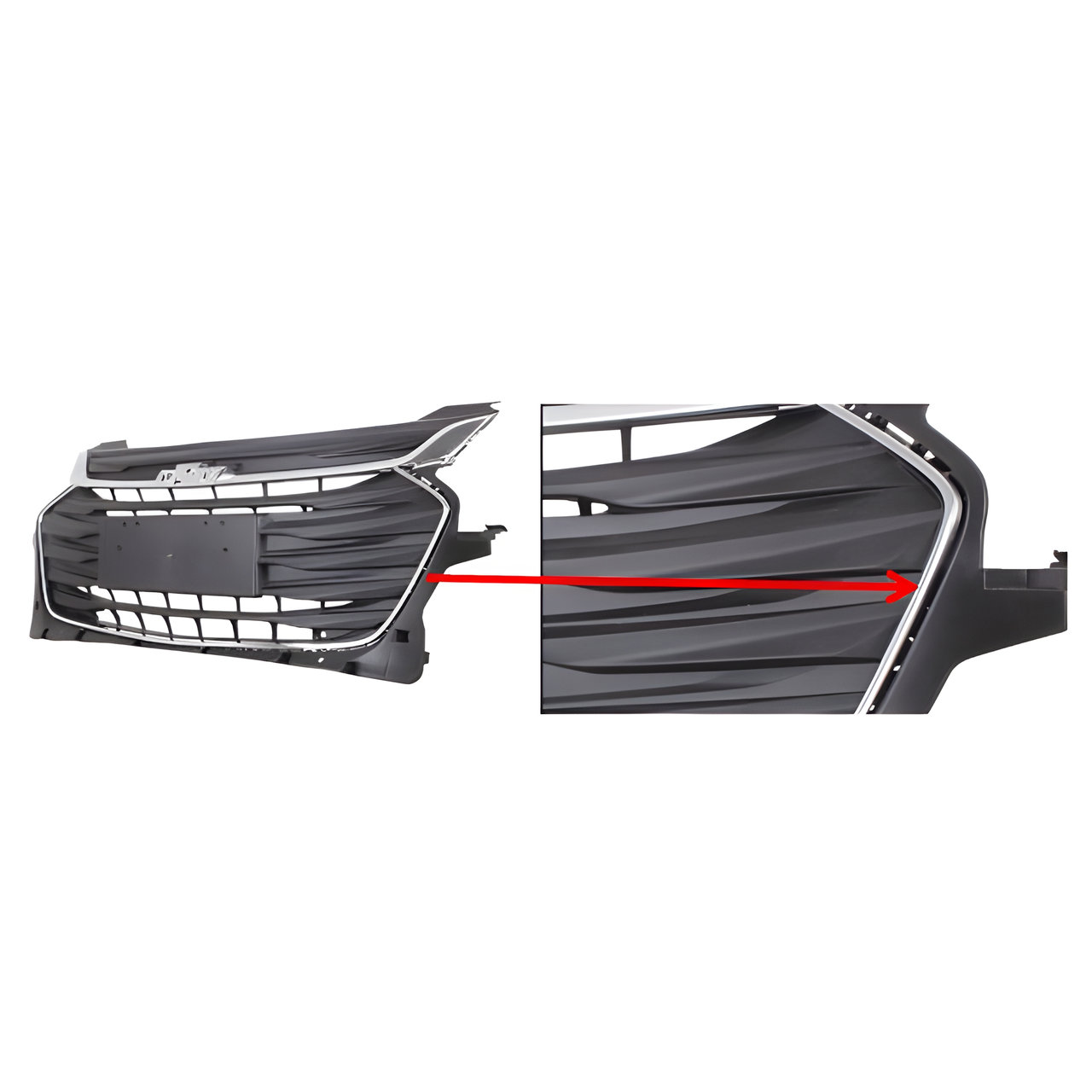 REJILLA CENTRAL PARAGOLPE DELT. C/MOLD. SUP. CROMADA C/MOLD. INF. CROMADA
