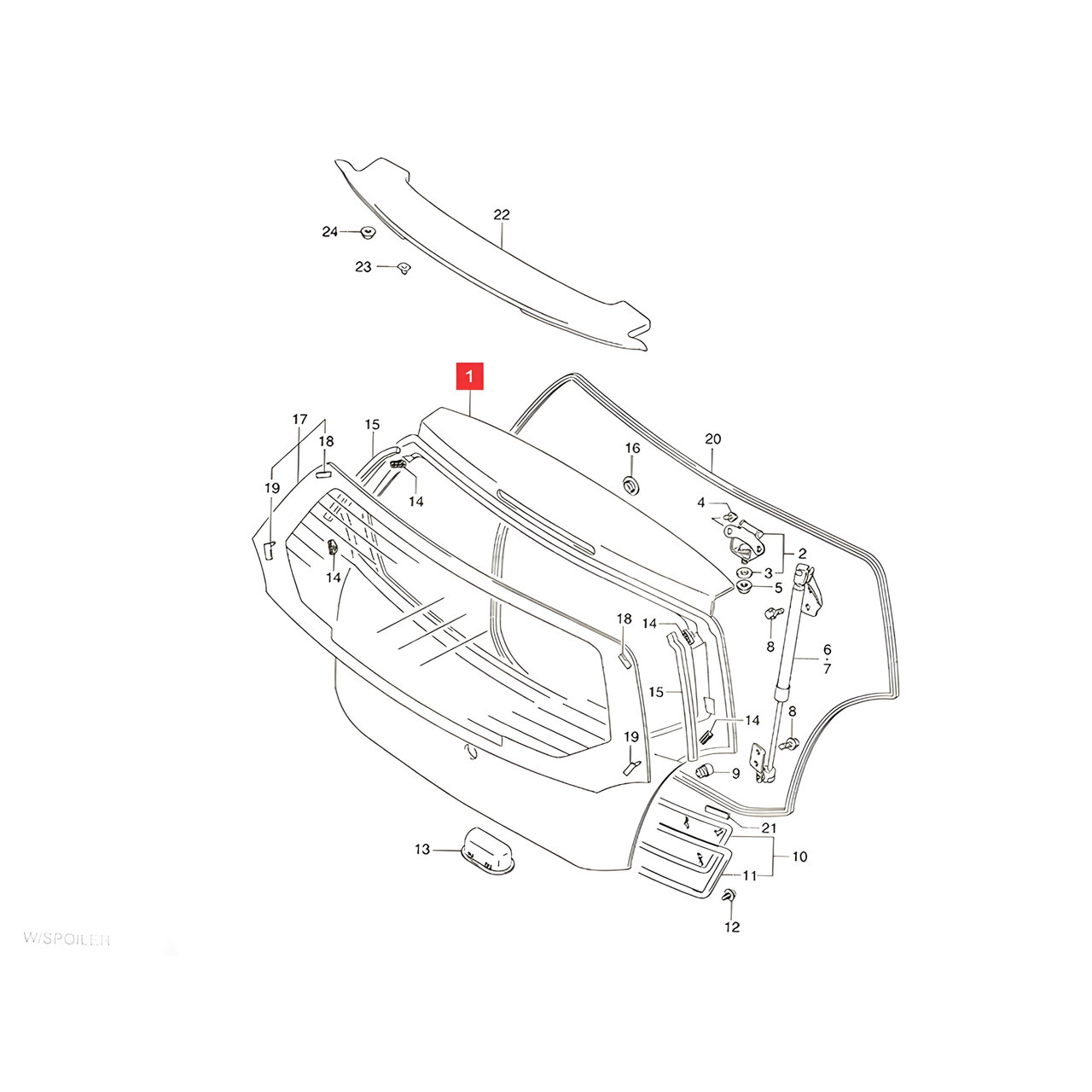 PORTON TRASERO S/SPOILER -ORIGINAL-