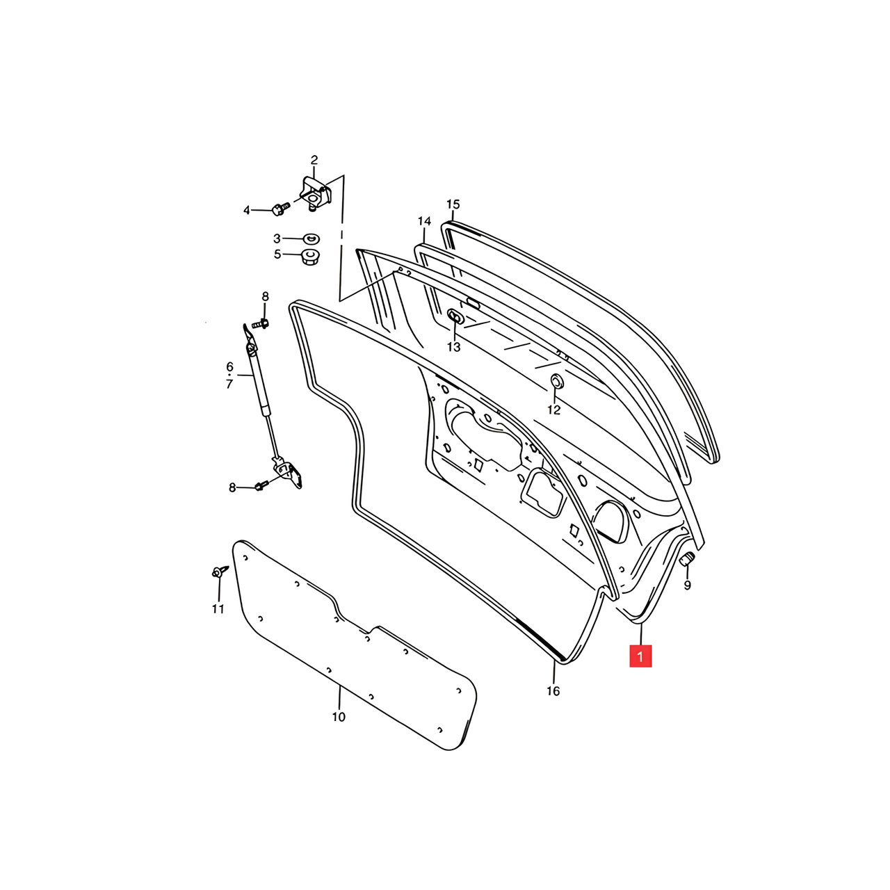 PORTON TRASERO C/AGUJ. LIMPIA VIDRIO -ORIGINAL-