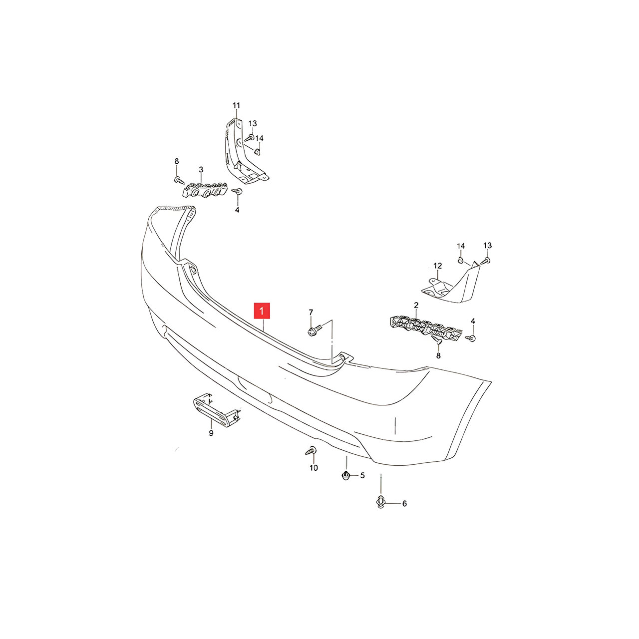 PARAGOLPE TRAS. NEGRO LISO -ORIGINAL-
