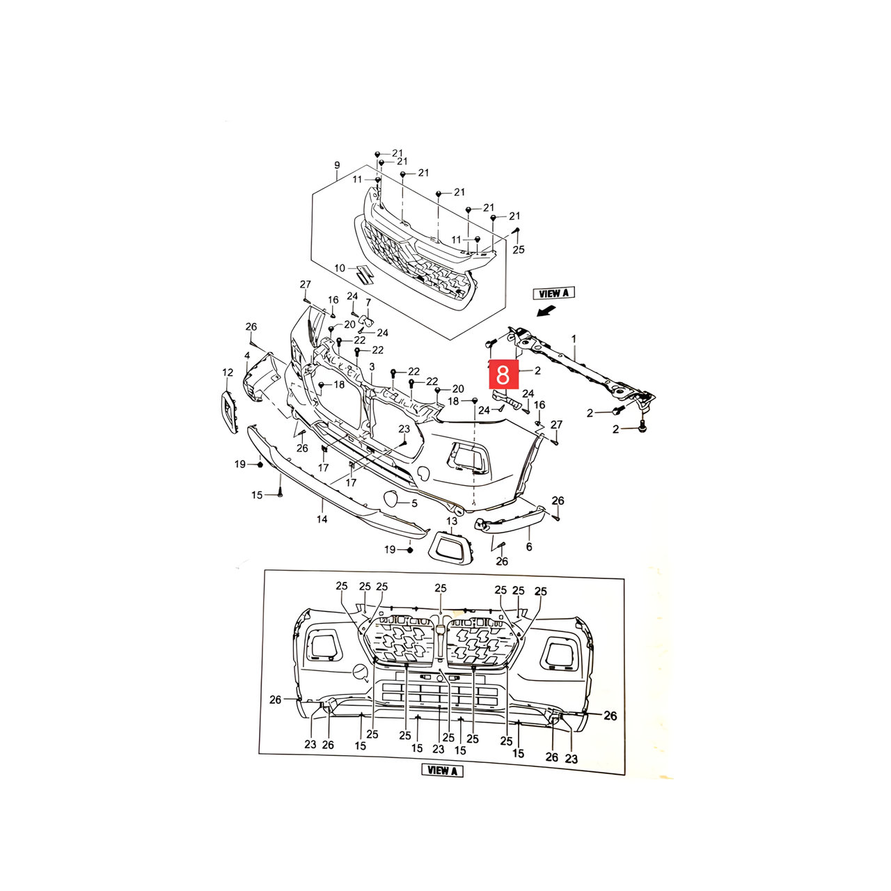 GUIA PARAGOLPE DELT. IZQ. -ORIGINAL-