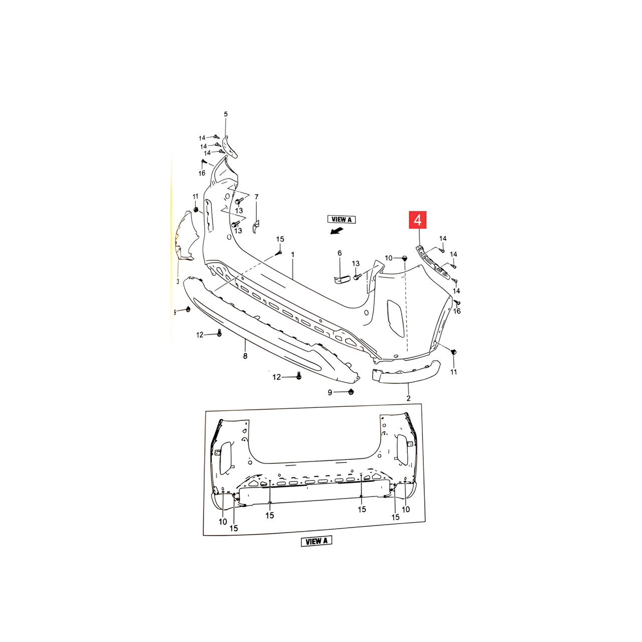 GUIA PARAGOLPE TRAS. DER. -ORIGINAL-