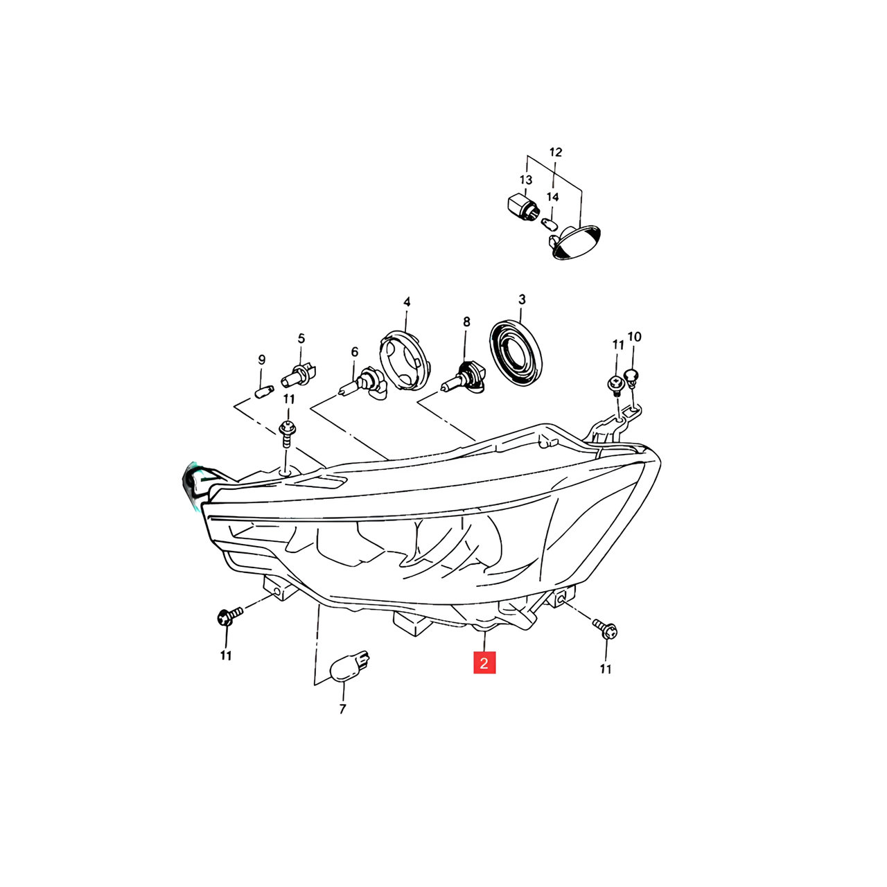 SEMIOPTICA IZQ. (H4) -ORIGINAL-