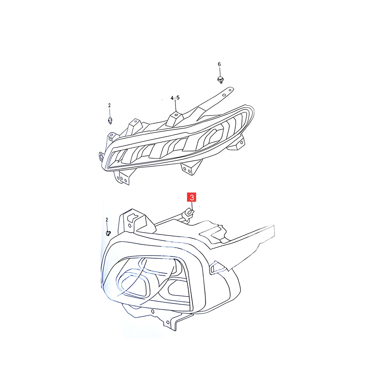 SEMIOPTICA IZQ. INFERIOR LED -ORIGINAL-