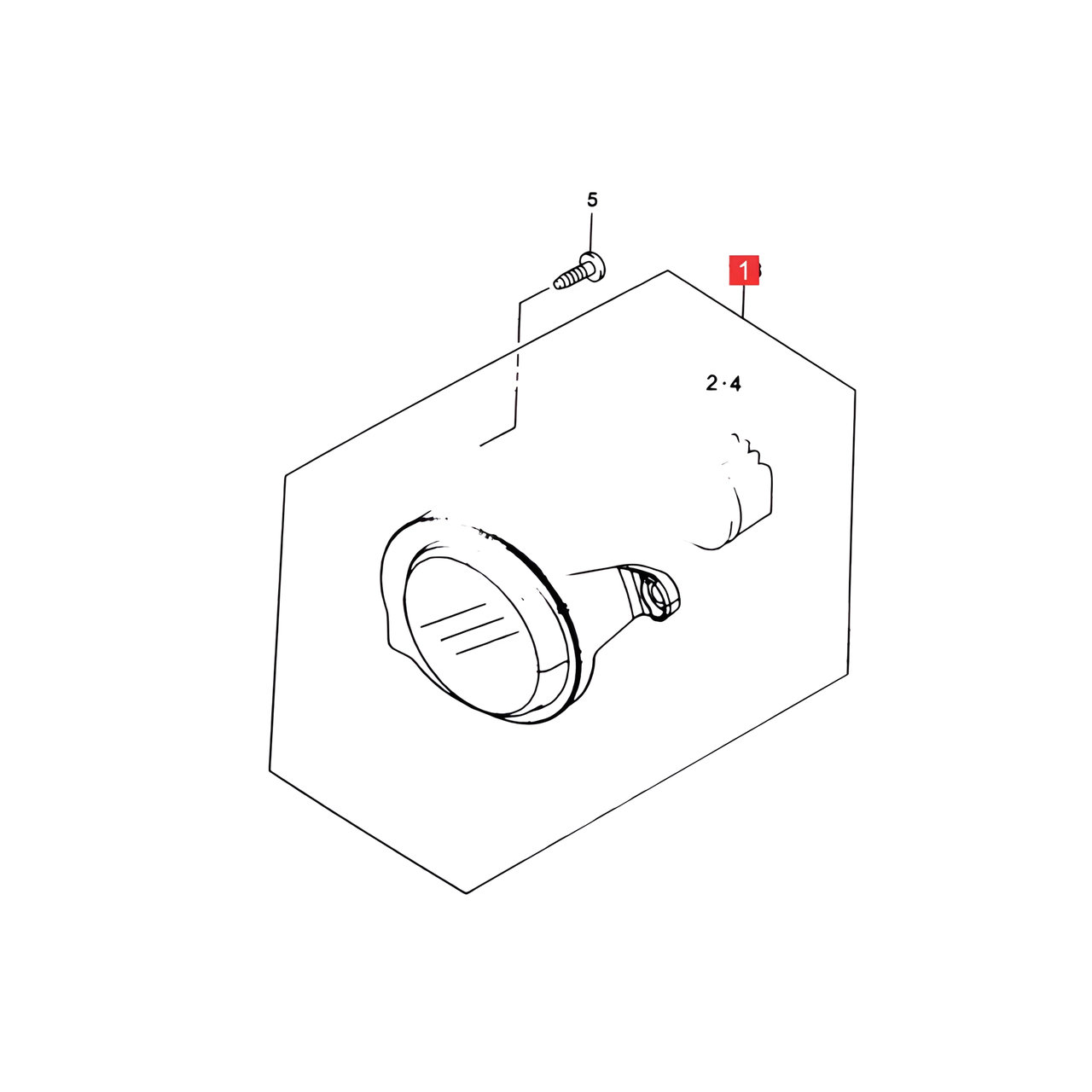 FARO CAMINERO DER. LED C/PORTALAMPARA -ORIGINAL-