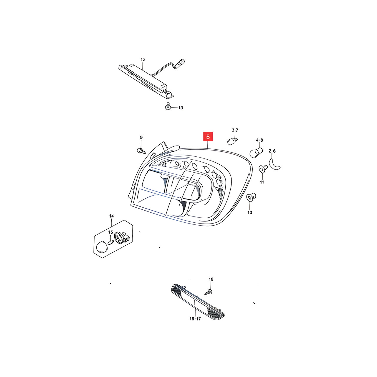 FARO TRASERO IZQ. -ORIGINAL-