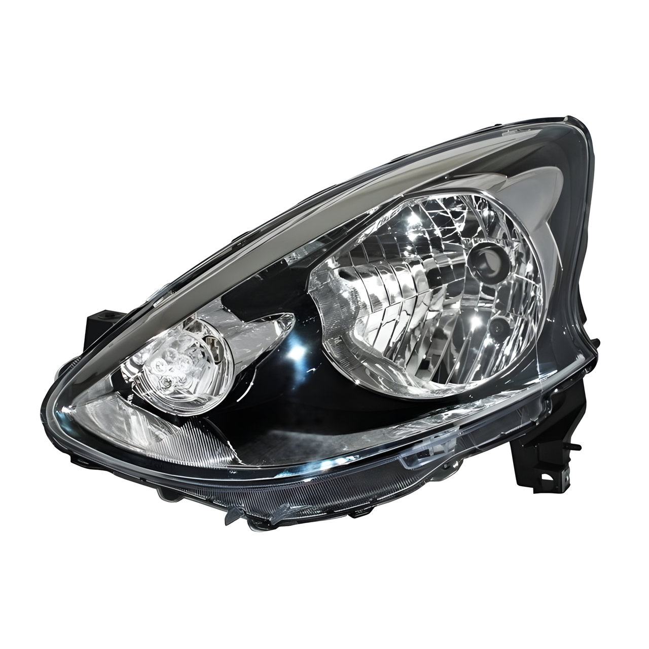 SEMIOPTICA IZQ. FONDO NEGRO ARO CROMADO (H4) M/MANUAL -TYC-