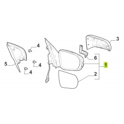 ESPEJO EXT. IZQ. ELECTRICO C/SEAL -ORIGINAL-