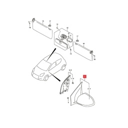 ESPEJO EXT. DER. MANUAL CON CONTROL P/PINTAR -ORIGINAL-