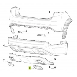 MOLDURA CROMADA DER. SPOILER PARAGOLPE TRAS. -ORIGINAL-