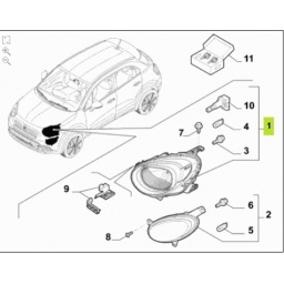 SEMIOPTICA SUPERIOR IZQ. LED C/LUPA (1 FASE) -ORIGINAL-