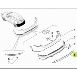 APLIQUE PARAGOLPE TRAS. GRIS C/AGUJERO SENSOR (4X4) -ORIGINAL-