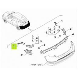 GUIA IZQ. PARAGOLPE TRAS. (P/DELT) -ORIGINAL-