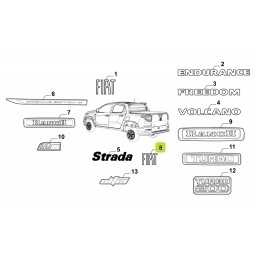 SIGLA FIAT PORTON TRAS. COLOR GRIS -ORIGINAL-