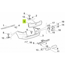 APLIQUE DE PORTON TRASERO SEMI-PRIMER -ORIGINAL-