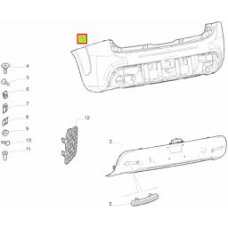 PARAGOLPE TRAS. PRIMER C/AGUJERO SENSOR -ORIGINAL-