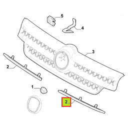 MOLDURA PLATA DE CARETA IZQ. -ORIGINAL-