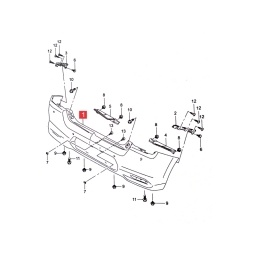 PARAGOLPE TRAS. NEGRO LISO C/AGUJ. SENSOR -ORIGINAL-