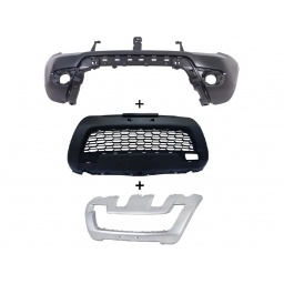 PARAGOLPE DELT. NEGRO LISO C/REJILLA C/APLIQUE GRIS