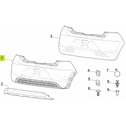 PARAGOLPE TRAS. PRIMER S/AGUJ. SENSOR -ORIGINAL-