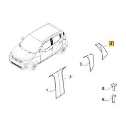 RECUBRIMIENTO PLASTICO MONTANTE TRAS. DER. -ORIGINAL-