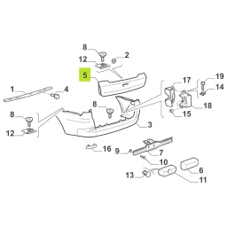APLIQUE DE PORTON TRASERO SEMI-PRIMER -ORIGINAL-