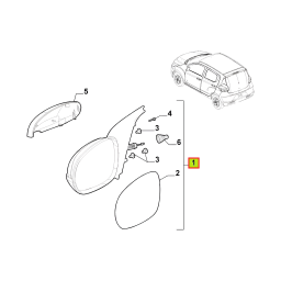 ESPEJO EXT. DER. MANUAL C/CONTROL -ORIGINAL-