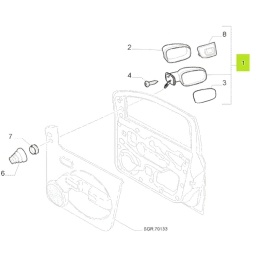 ESPEJO EXT. IZQ. MANUAL CON CONTROL C/SEÑAL -ORIGINAL-