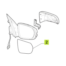 VIDRIO ESPEJO EXT. IZQ. -ORIGINAL-