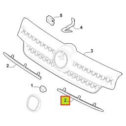 MOLDURA PLATA DE CARETA IZQ. -ORIGINAL-