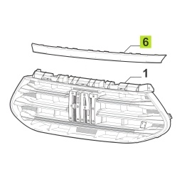 MOLDURA CARETA SUP. CENTRAL CROMADA -ORIGINAL-