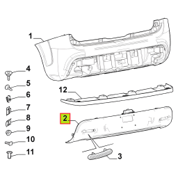 SPOILER SUP. PARAGOLPE TRAS. S/AGUJ. SENSOR -ORIGINAL-