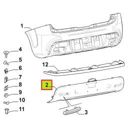 EMBELLECEDOR PARAGOLPE TRAS. C/SENSOR -ORIGINAL-