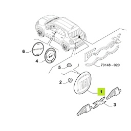 SIGLA "FIAT" PORTON TRAS. -ORIGINAL-