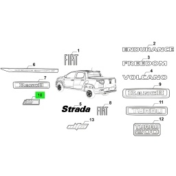 SIGLA "AT" PORTON TRASERO -ORIGINAL-