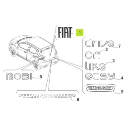 SIGLA "FIAT" PORTON TRASERO (CROMADA) -ORIGINAL-