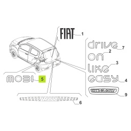 SIGLA "MOBI" PORTON TRASERO (CROMADA) -ORIGINAL-