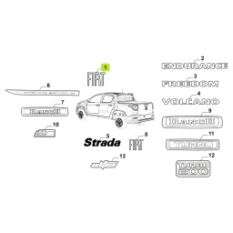 SIGLA"FIAT" CARETA COLOR GRIS -ORIGINAL-