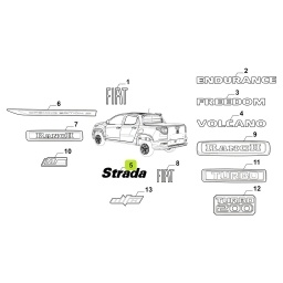 SIGLA "STRADA" PORTON TRAS. -ORIGINAL-