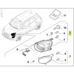 SEMIOPTICA SUPERIOR DER. LED C/LUPA (1ª FASE) -ORIGINAL-
